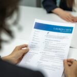 Woman reading a resume at a table, illustrating AI help for job seekers